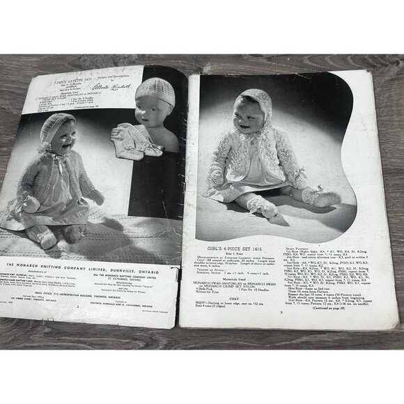 Vintage Monarch Book No.111 Hand Knits Baby Book Paperback - Picture 2 of 5
